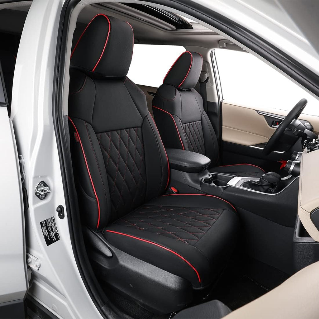 Black Leatherette 3-Row Car Seat Covers U224