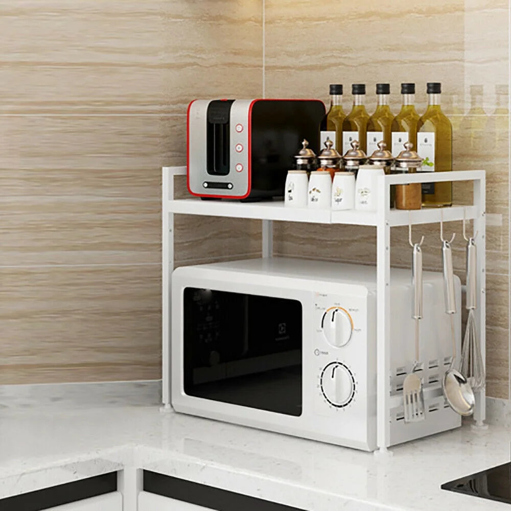 2-Tier Kitchen Storage Cart Microwave Oven Rack Stand Shelf F7945