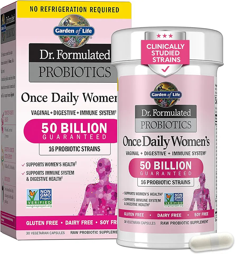 Once Daily Probiotics for Women 50 Billion CFU 16 Strains 30 Capsules O4992