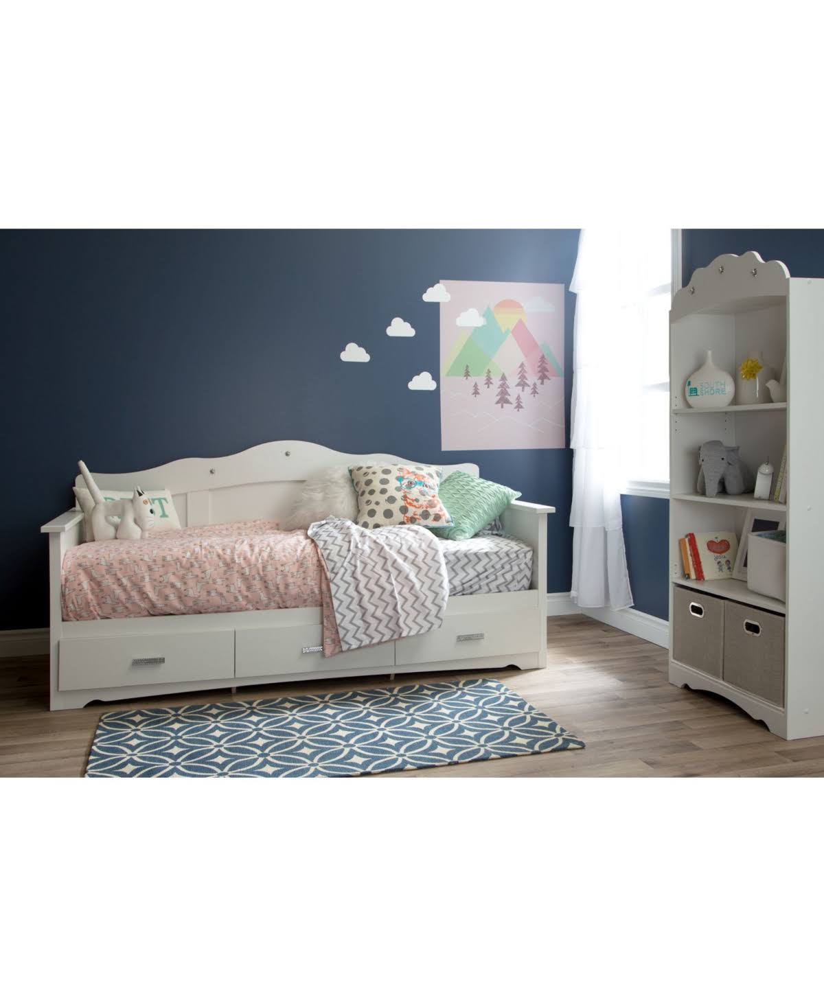 White 4 Shelf Bookcase C2666