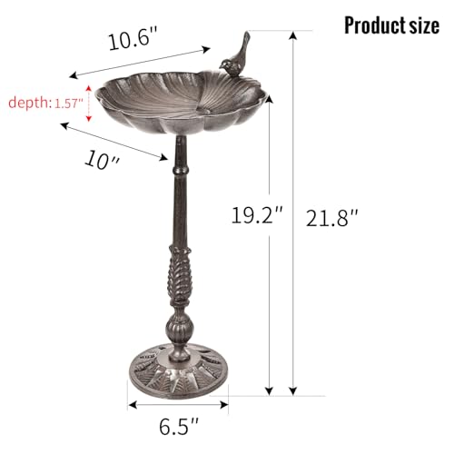 Heavy Duty Cast Iron Tall Bird Bath A7670