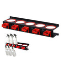 Wall-mounted Spray Bottle Storage Rack with 5 Plastic Hanging Hooks P193