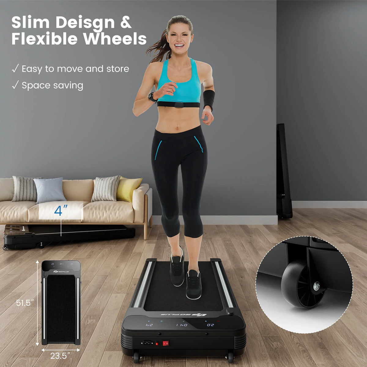 1HP Under-Desk Walking Treadmill F46240