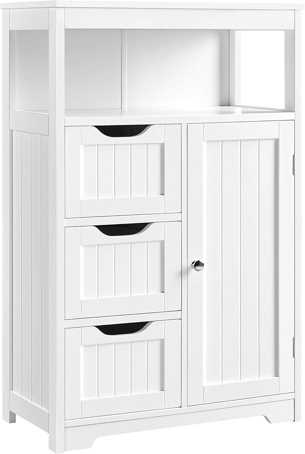Espresso Wood Bathroom Floor Cabinet with 3 Drawers U8520