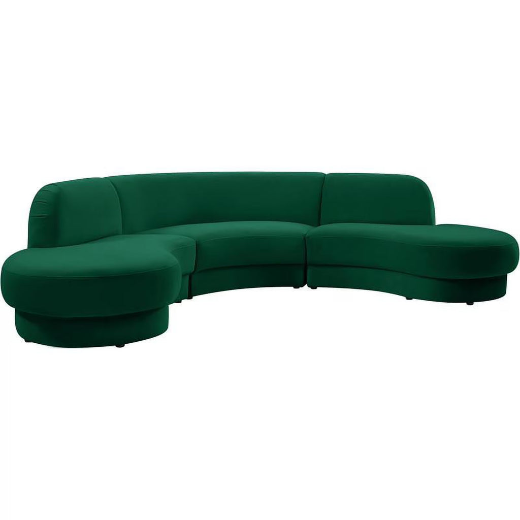 Green Velvet 3pc. Sectional G22296
