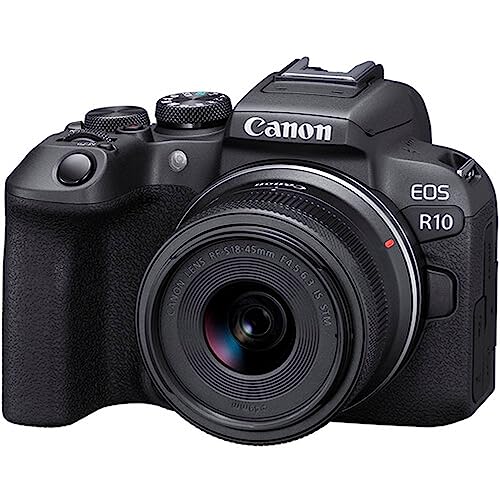 Mirrorless Camera with 18-45mm Lens, 2X 64GB Memory Cards, Case, Card Reader (Renewed) H304