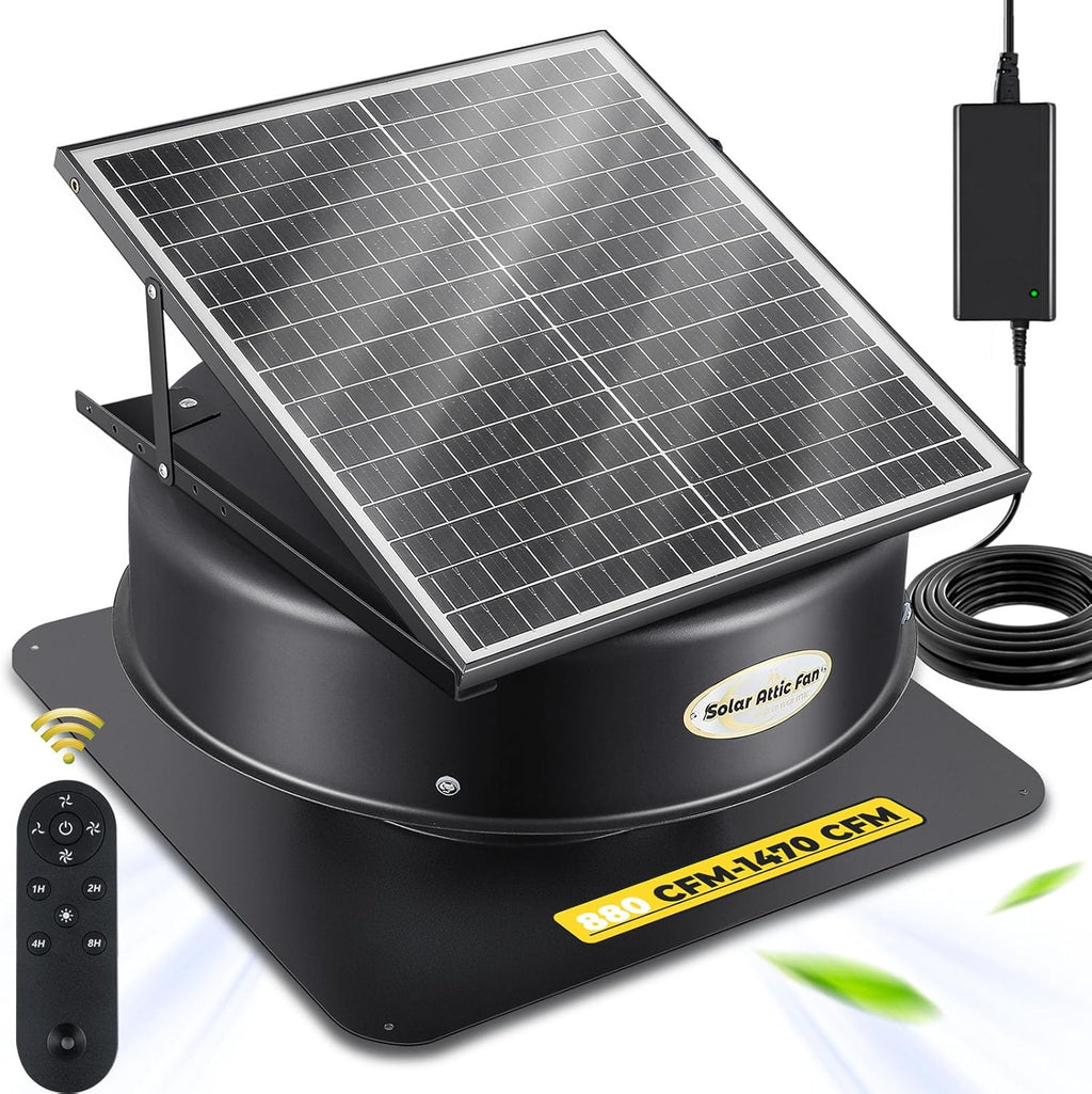 40 Watt Solar Powered Attic Fan with Remote Control Y18447