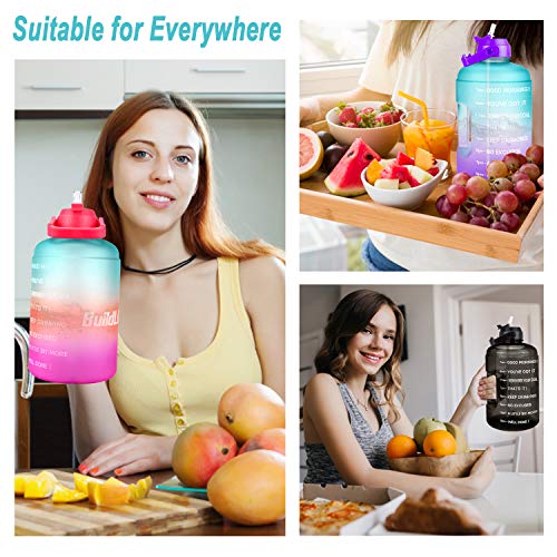 1 Gallon Water Bottle with Straw Leak-Proof BPA Free Reusable Large 128OZ Capacity Water Jug N2771