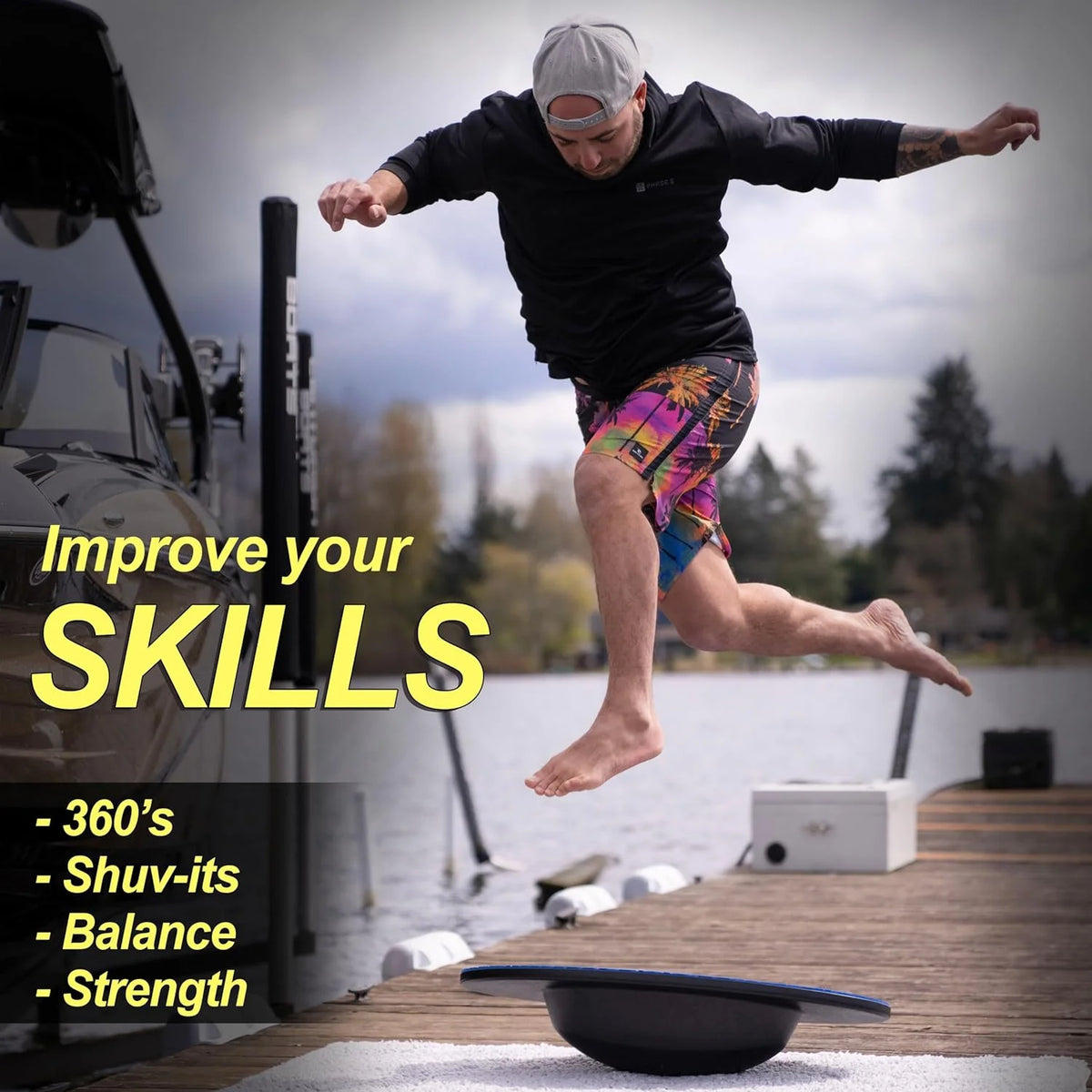 Wakesurf Balance Board With Tracking App And Phone Mount L7763