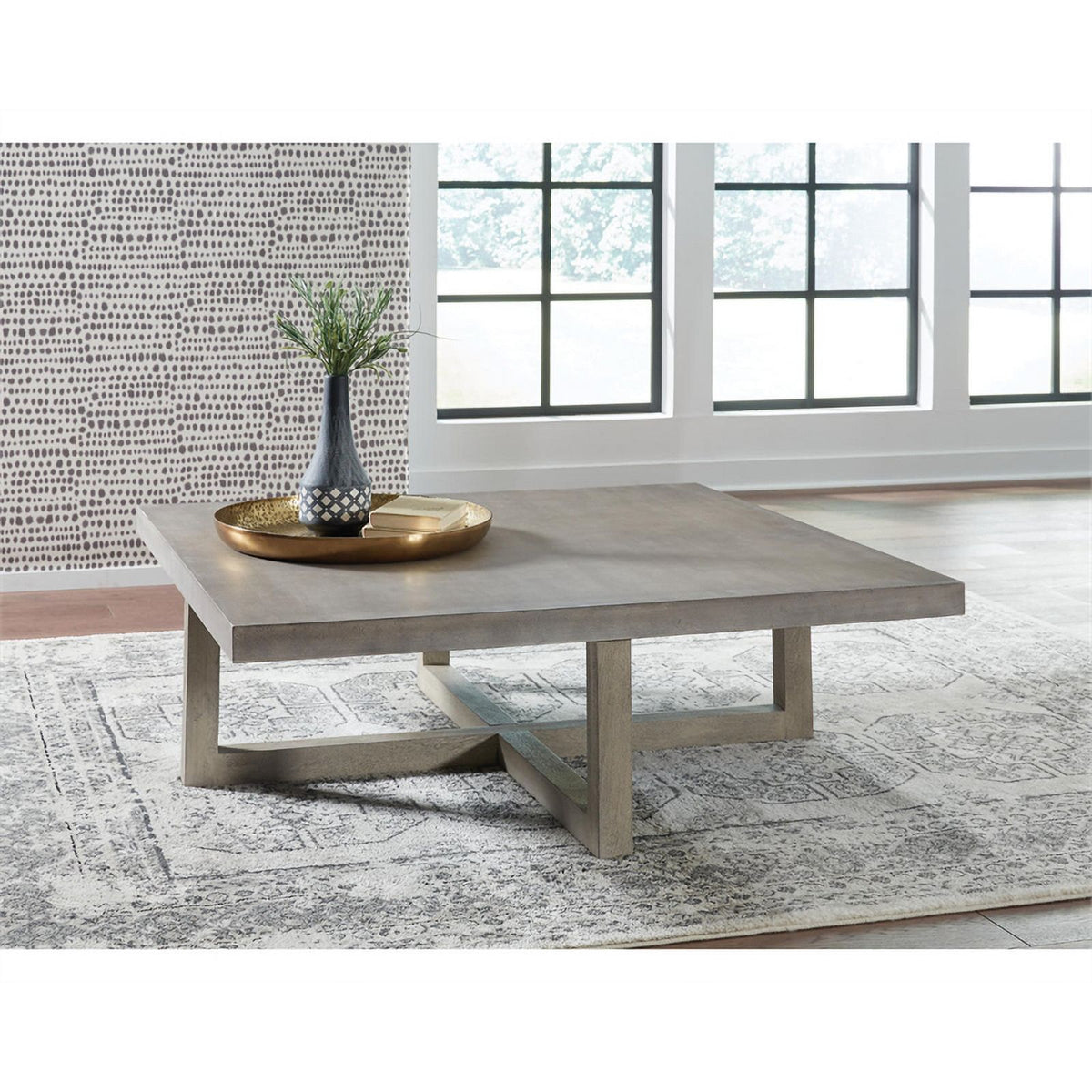 Light Gray Washed Wood Coffee Table F424