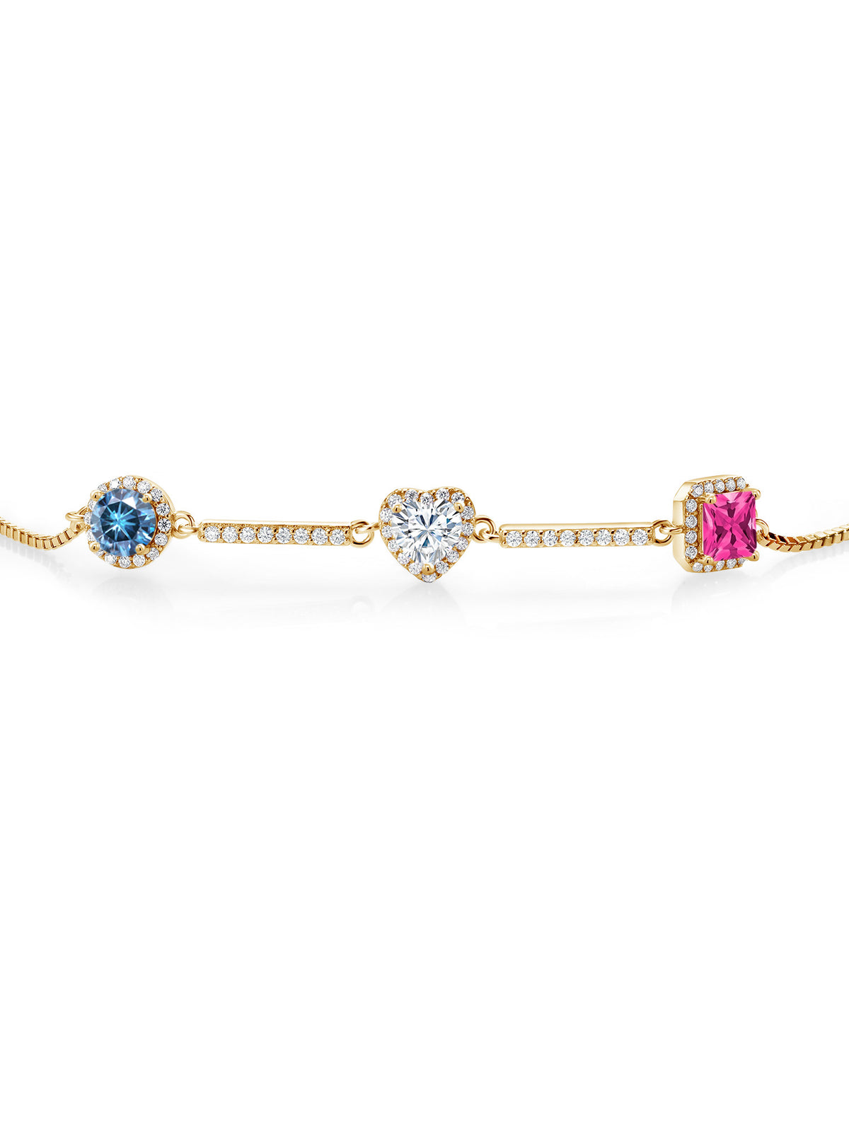 18K Yellow Gold Plated Silver Moissanite Bracelet L8729