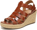Leather Strappy Platform Wedge Sandals with Orthotic Insole M7684