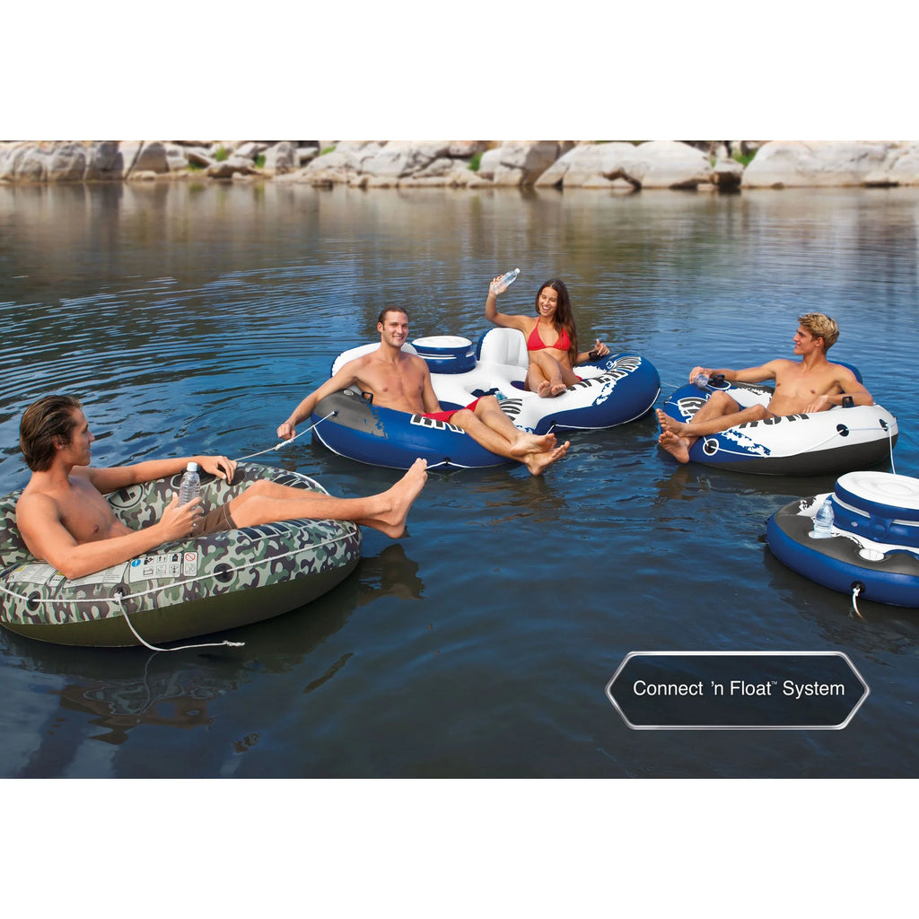 Inflatable 2 Person Raft with 1-Person Inflatable Tube (2 Pack) Y9022