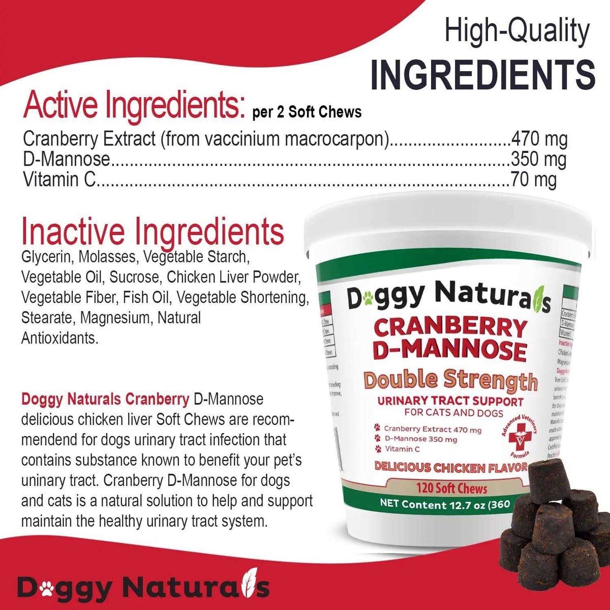 Cranberry D-Mannose for Dogs and Cats H7493