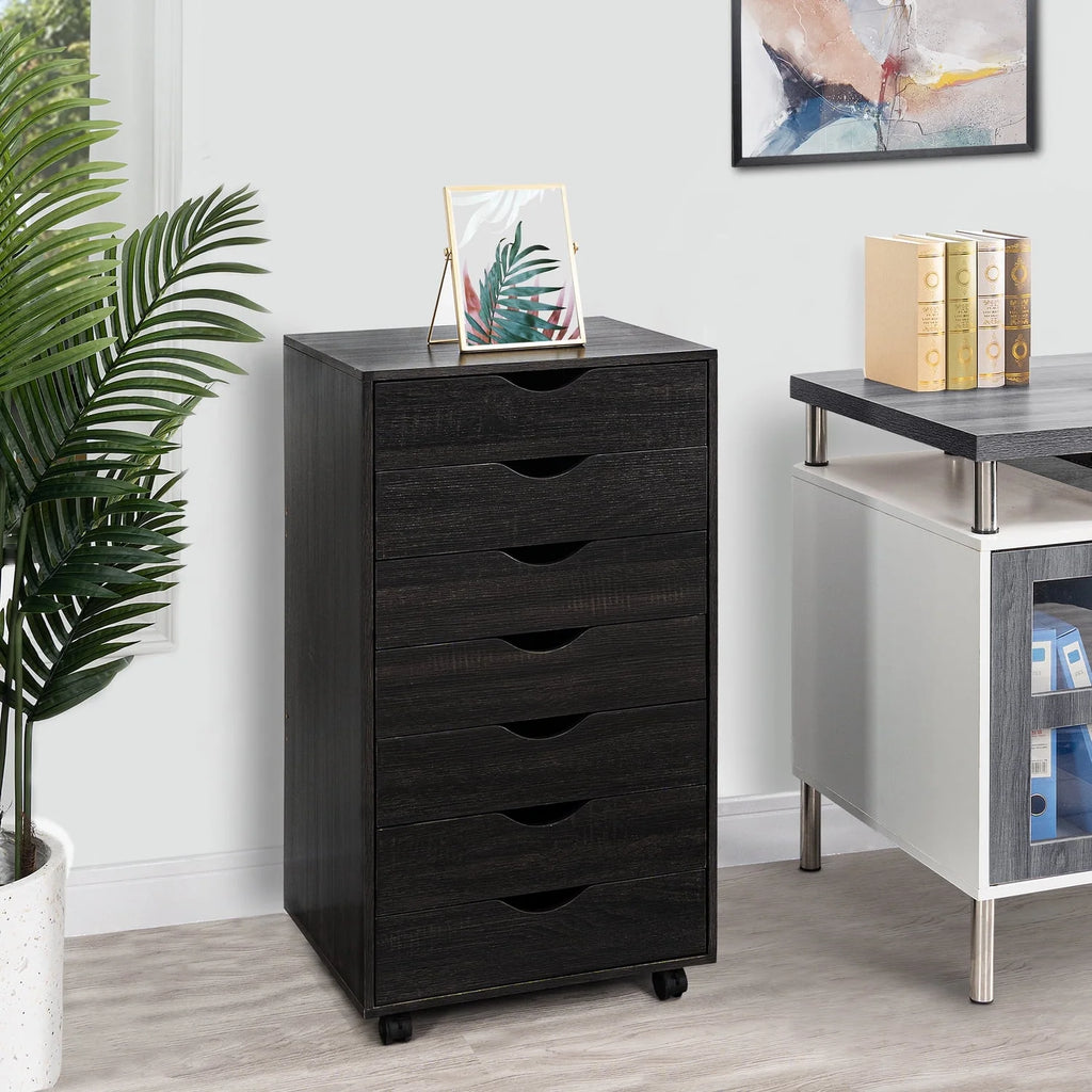 6 Drawer Grey Dresser with Wheels L419