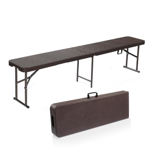 White 6 Feet Plastic Folding Bench, 2 Pack J125