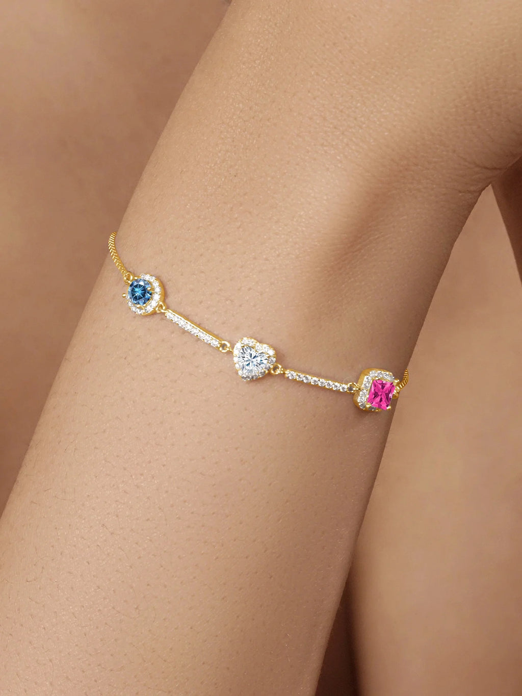 18K Yellow Gold Plated Silver Moissanite Bracelet L8729