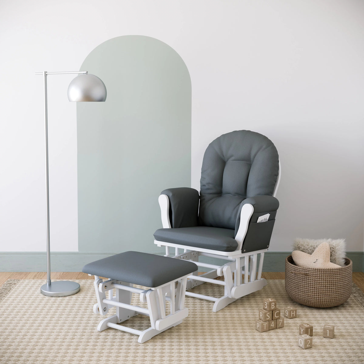 White Glider and Ottoman T7961