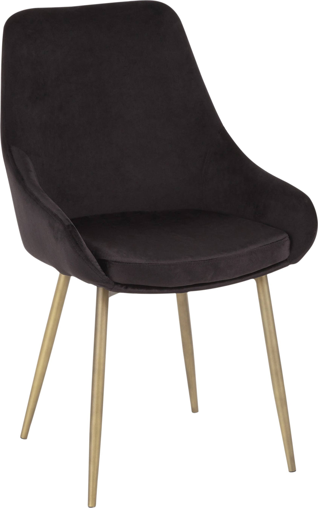 Black Solid Back Dining Side Chair, Set of 2 W206468
