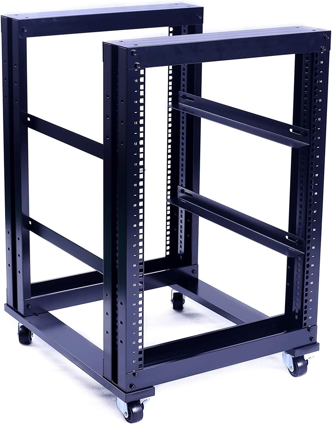 15U 4 Post Open Frame 19inch Steel Rack 24inch Deep A701640