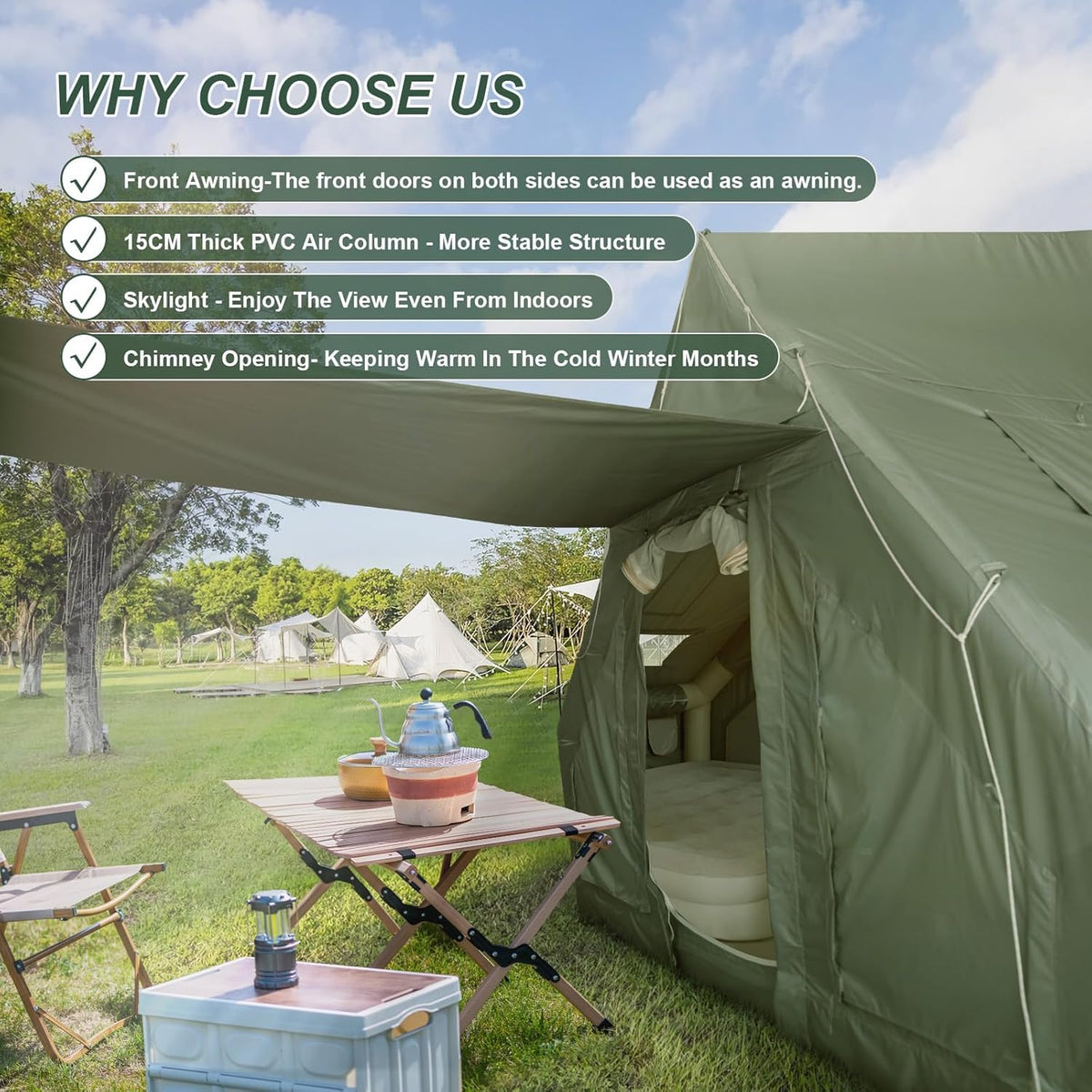 4-6 Person Inflatable Camping Tent with Pump and Stove Jack F81359