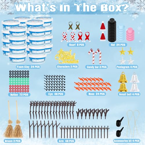 48 Pack Snowman Kit Christmas Crafts DIY Toys Kit T362