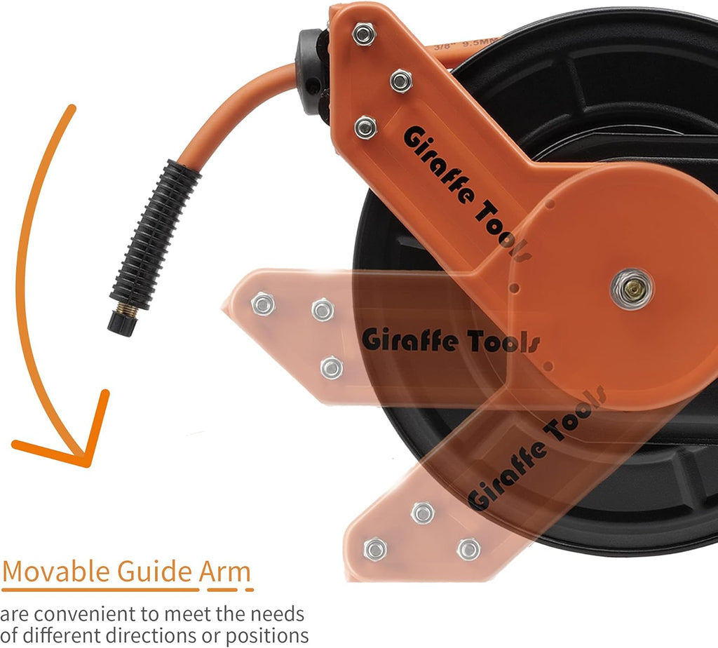 3/8 in. x 50 FT Hybrid Hose Retractable Air Hose Reel Wall Mount D7466