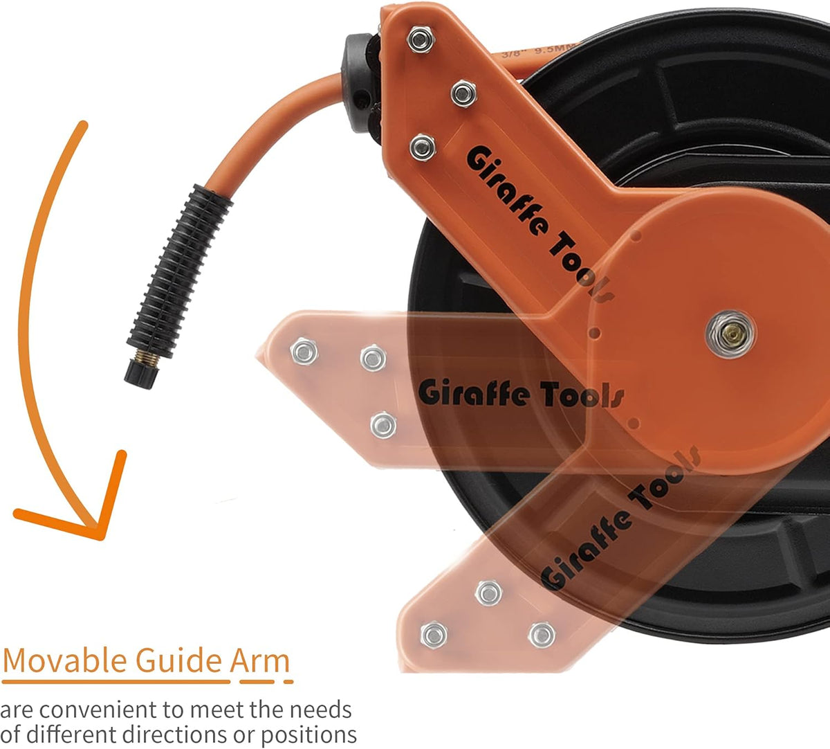 3/8 in. x 50 FT Hybrid Hose Retractable Air Hose Reel Wall Mount D7466