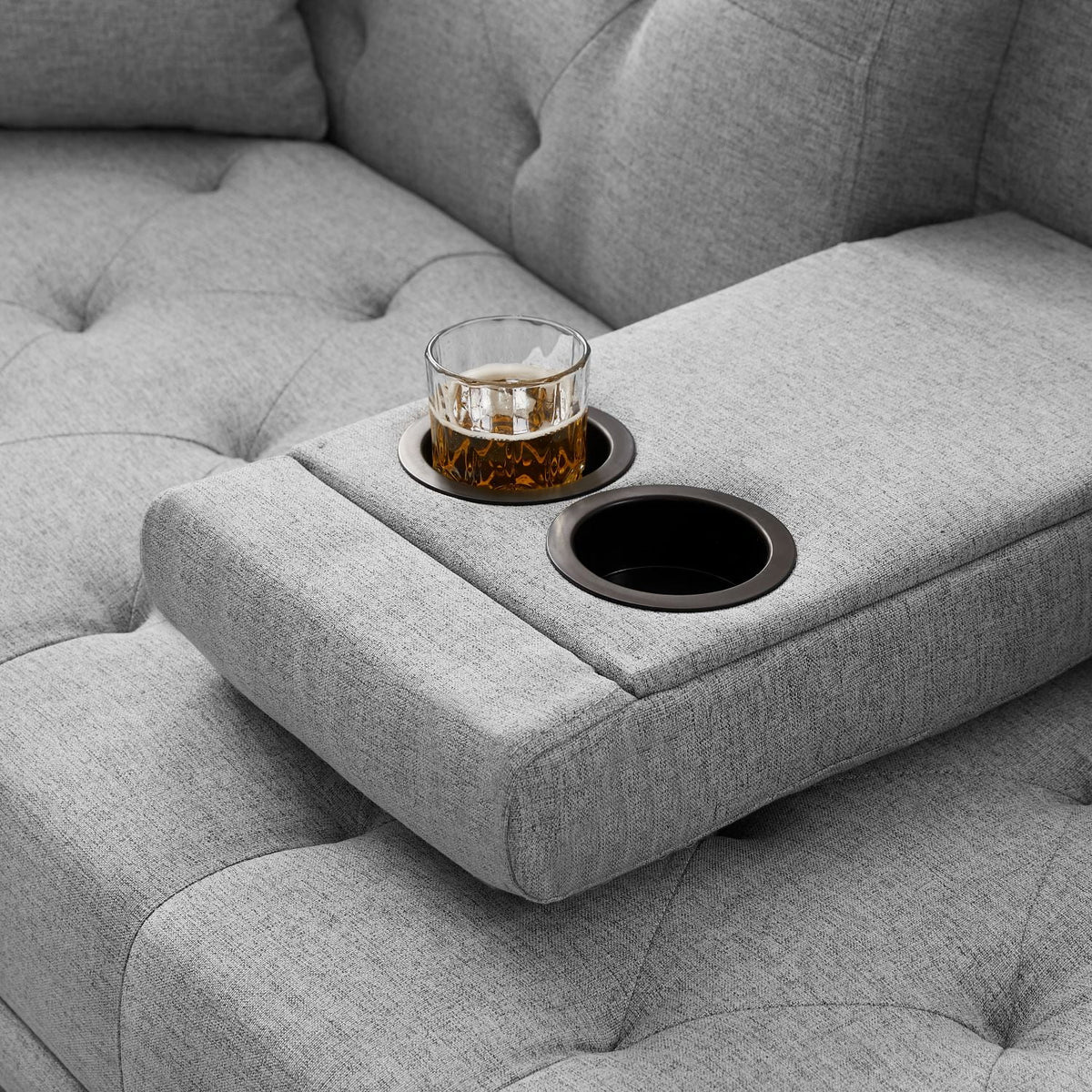 Grey Linen Convertible Sofa Bed Y996