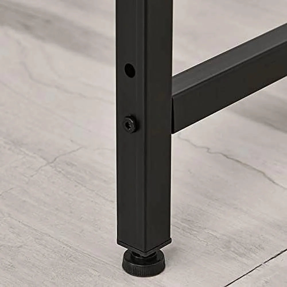 55 Inch L Shaped Computer Desk with Hutch Black S6348