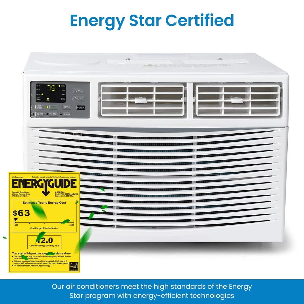 8000 BTU White Window Air Conditioner X4524