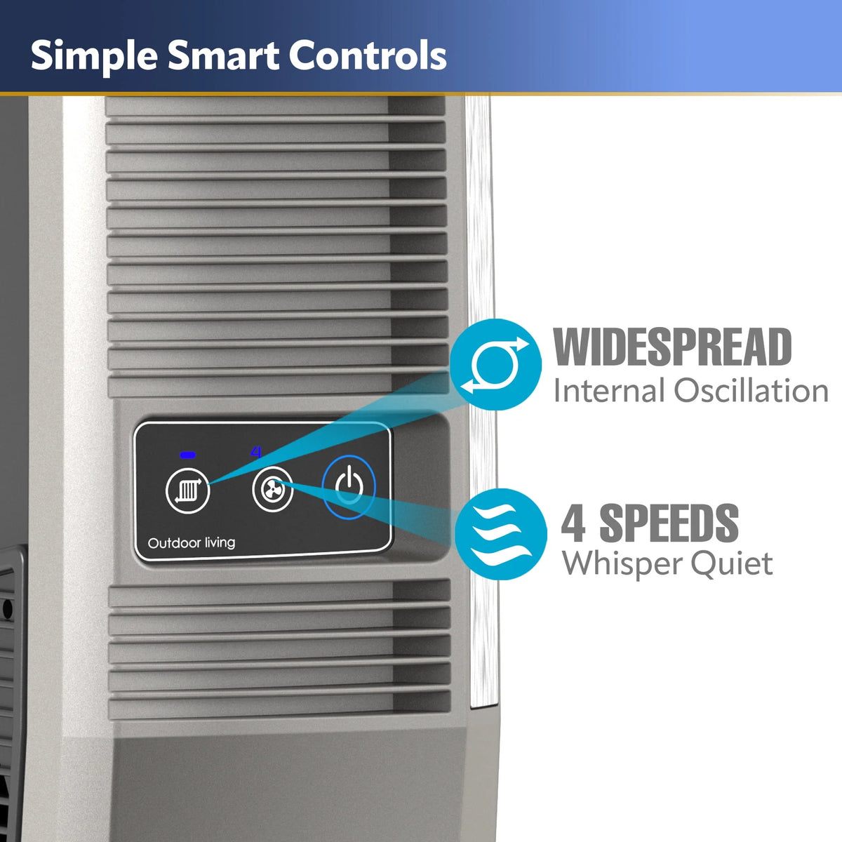 42 4 Speeds Beige Outdoor Tower Fan K4955