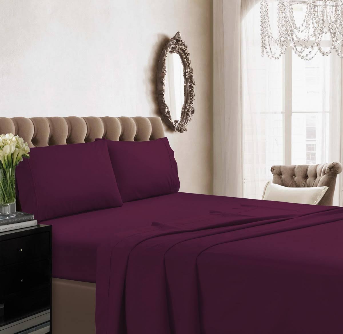Light/Pastel Purple Percale Extra Deep Pocket Sheet Set Z606358