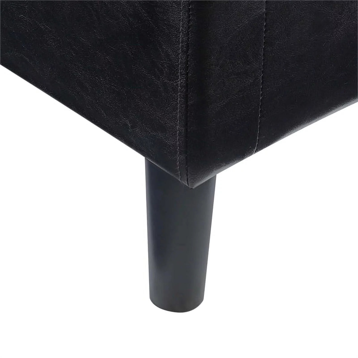 Contemporary Faux Leather Accent Chair with Ottoman in Black O40737