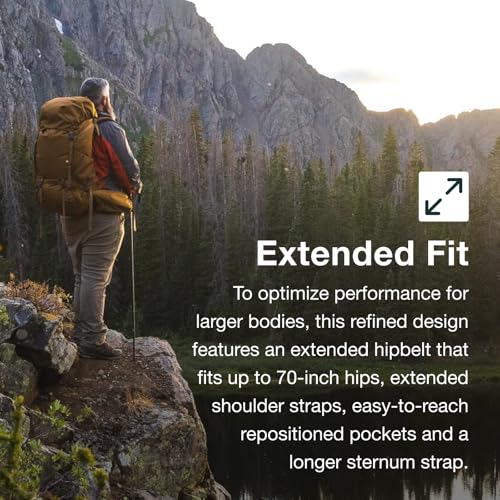 65L Backpacking Backpack, Dark Charcoal/Silver Lining V47240