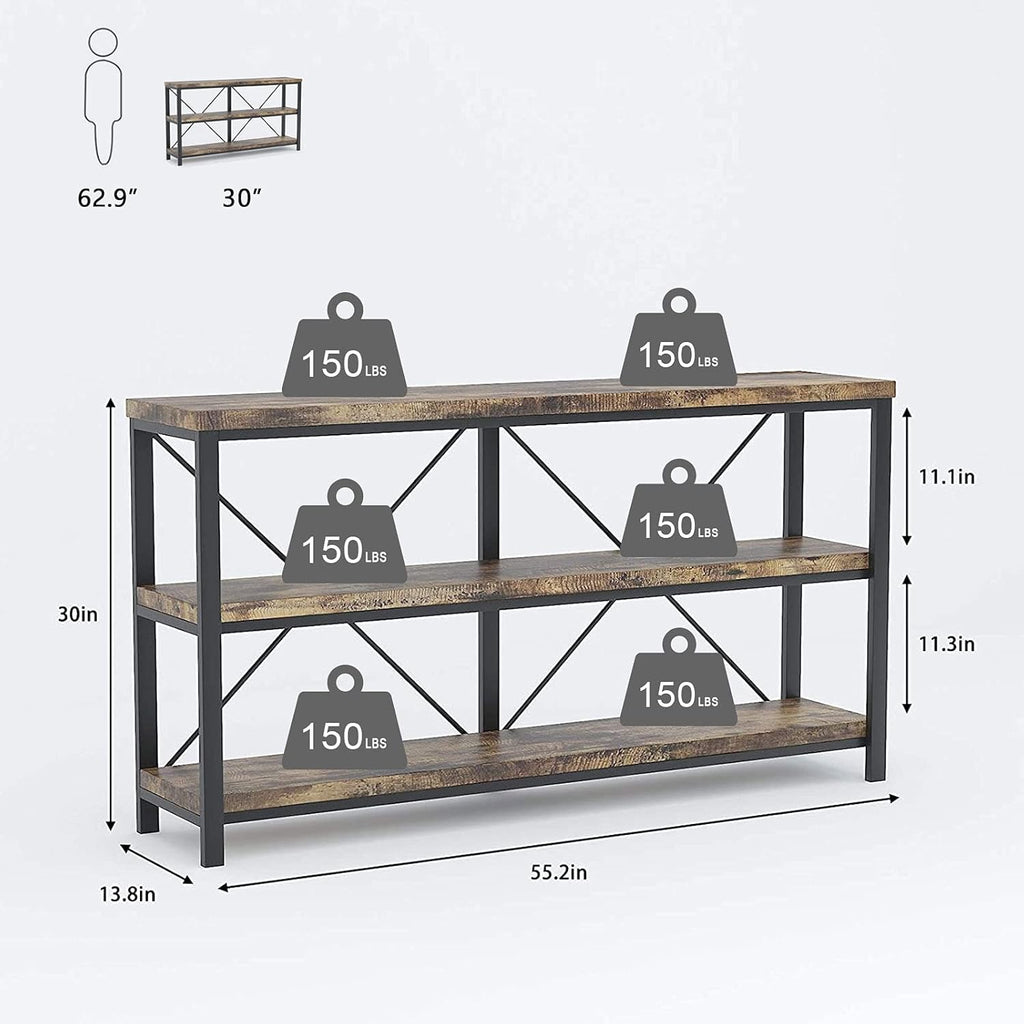 Rustic 3-Tier Console Sofa Table D533