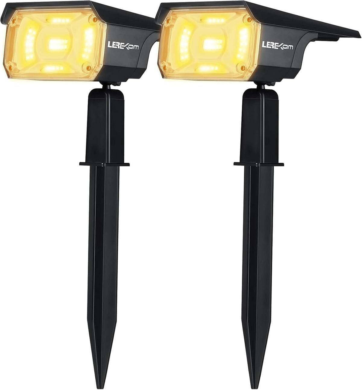 Solar Spot Lights Outdoor, IP65 Waterproof 40 LEDs, USB & Solar Powered, 2 Pack D820