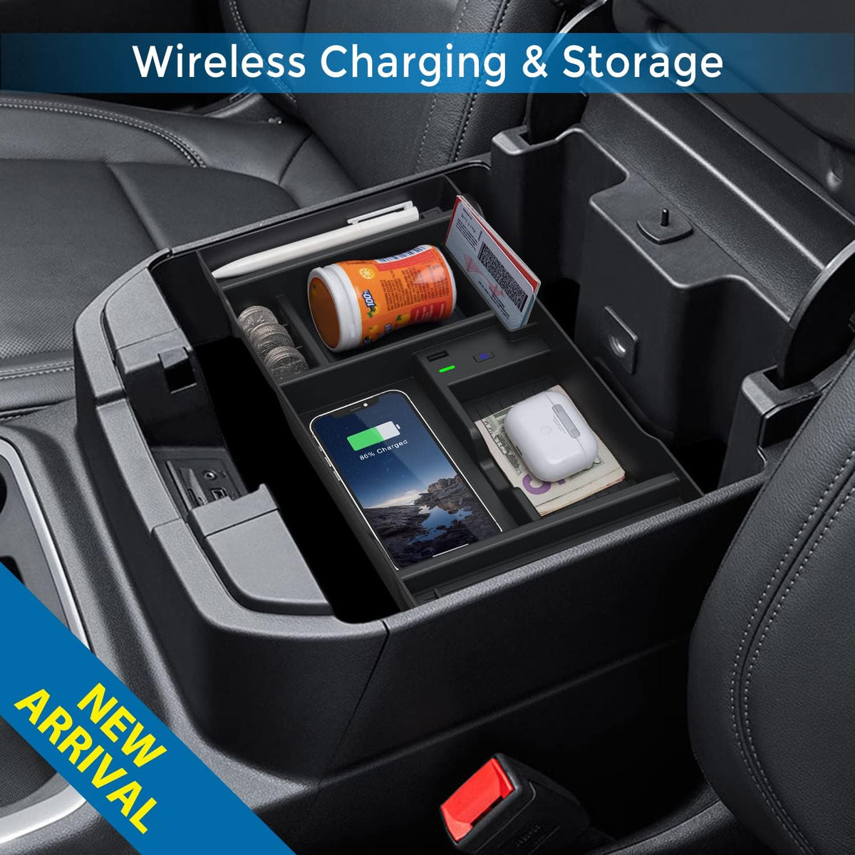 Wireless Charger Center Console Organizer Tray R161