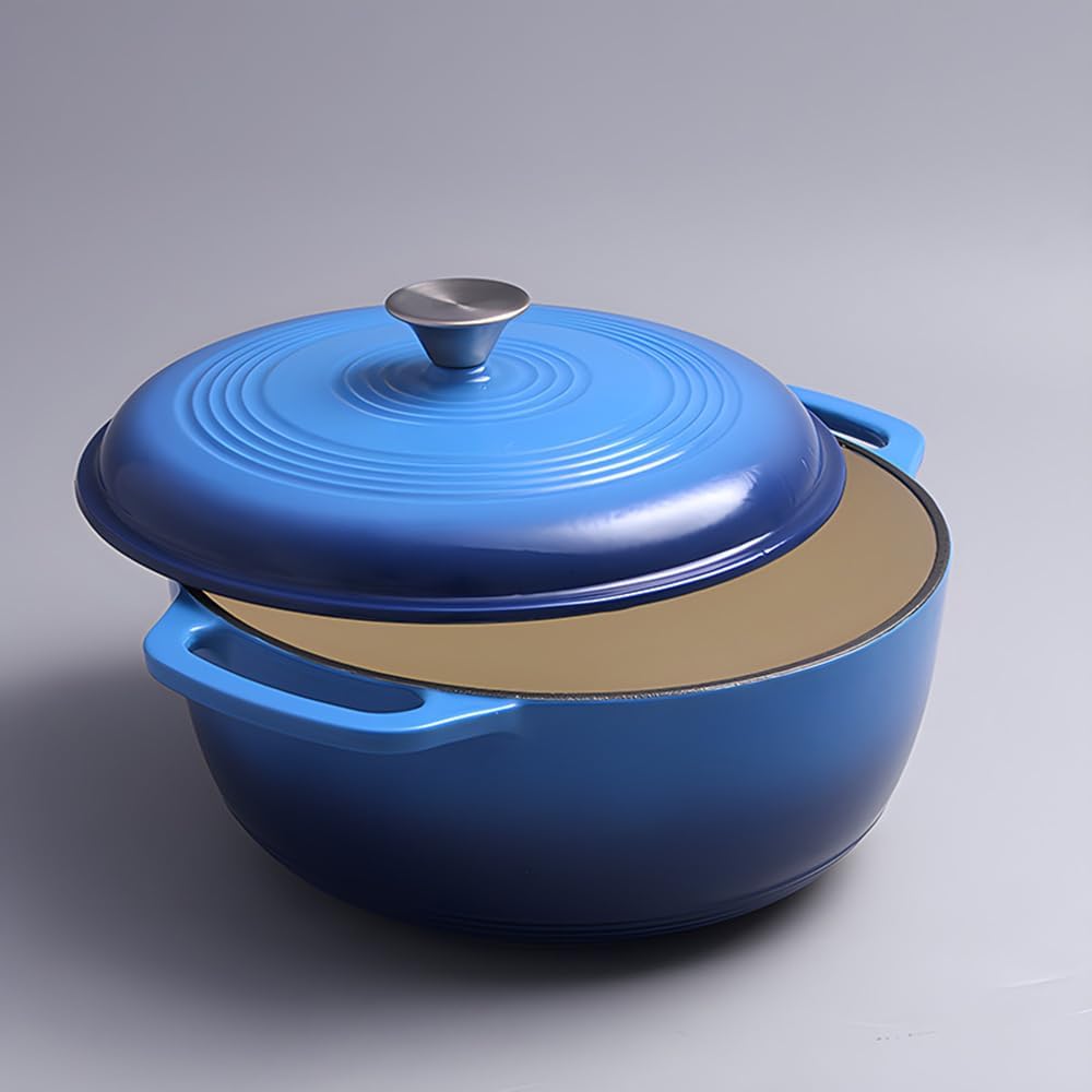 7.5 Quart Enamel Cast-Iron Round Dutch Oven with Lid Y69516