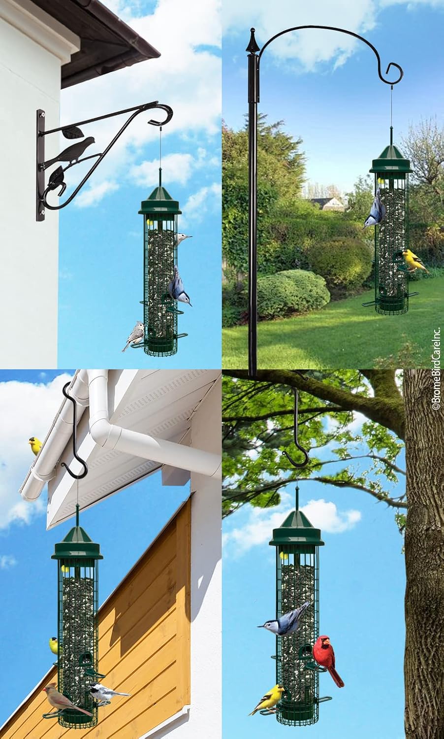 Squirrel-proof Bird Feeder with 4 Feeding Ports, 2.4-pound Seed Capacity, Pack of 2 Z765