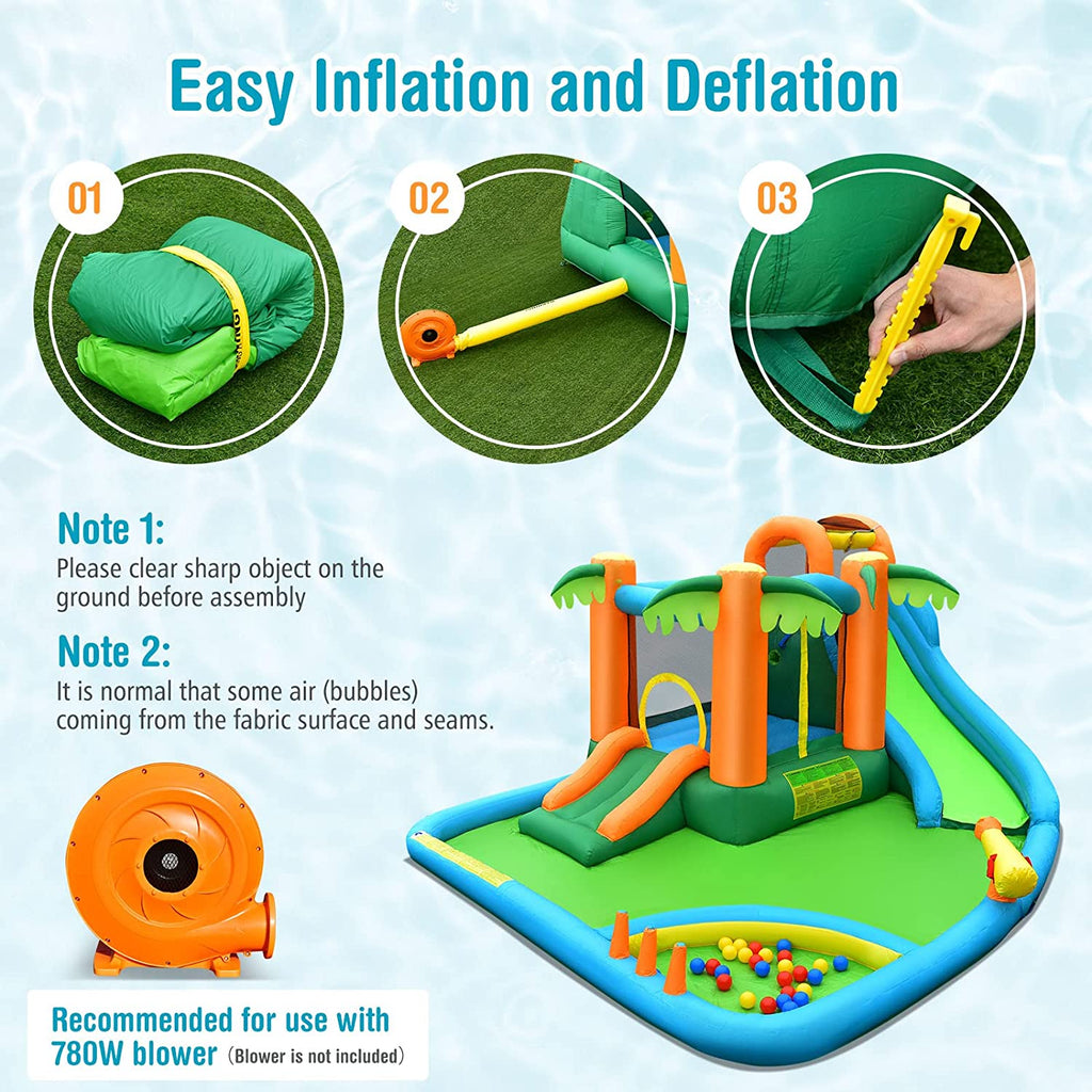 Inflatable Water Slide with Splash Pool, Climbing Wall B993