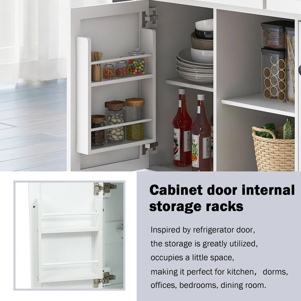 White Kitchen Island with Storage K642