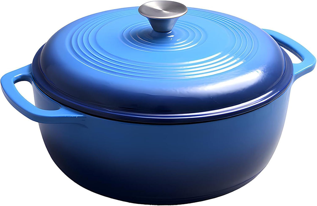 7.5 Quart Enamel Cast-Iron Round Dutch Oven with Lid Y69516