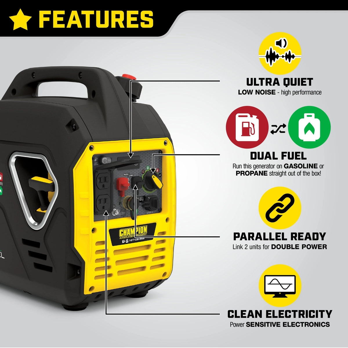 2000 Watt Dual Fuel Inverter Generator X20704