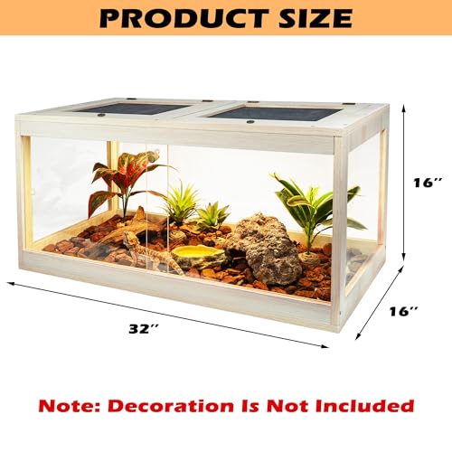 34 Gallon Reptile Terrarium Tank with Metal Mesh Roof Door Q560952