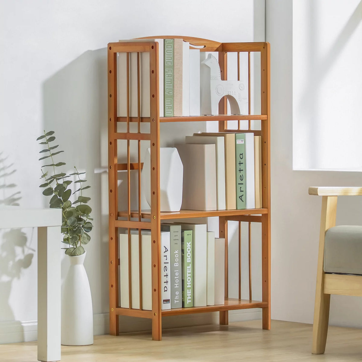 Bamboo 3 Shelves Adjustable Bookshelf R966