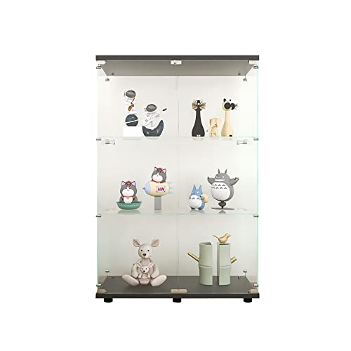 White Glass Display Cabinet with 3 Shelves, 49.3" H x 16.7" W x 14.3" D U839