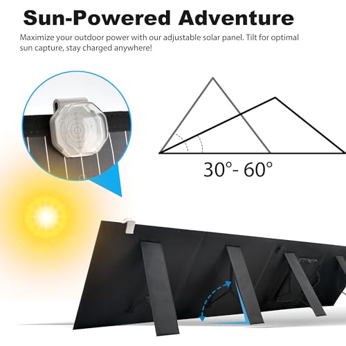 100 Watt 12V Foldable Solar Panel with Adjustable Kickstands A1090