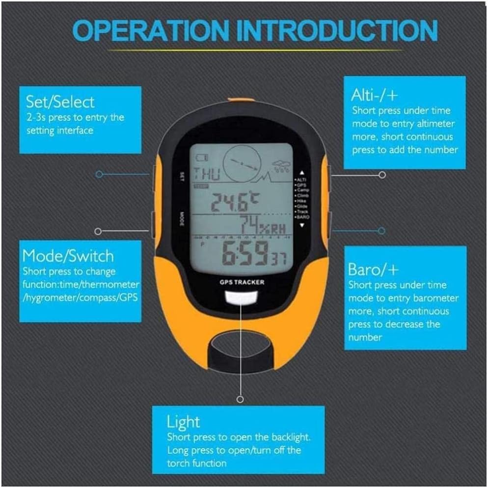 Digital IPX4 Waterproof Altimeter Barometer E22396