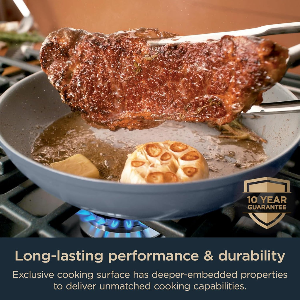 14-Piece Non-Stick Ceramic Cookware Set with Glass Lids W222909